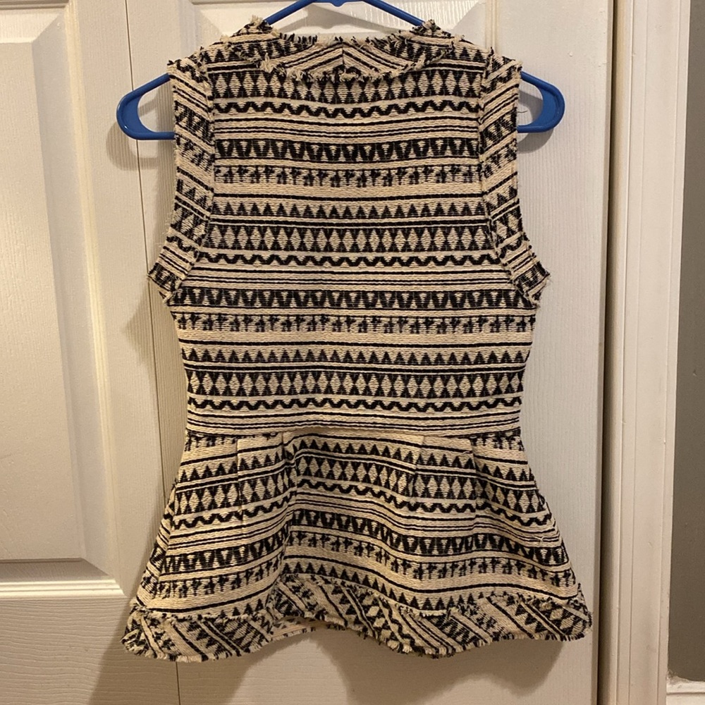 Banana Republic Tribal Woven Peplum Sleeveless Top - Picture 3 of 7